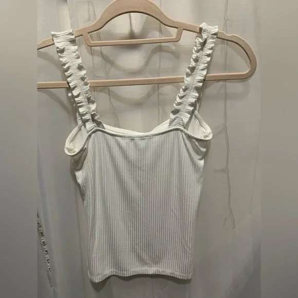 Amisu Ruffle Strap Ribbed Tank - Picture 5 of 6